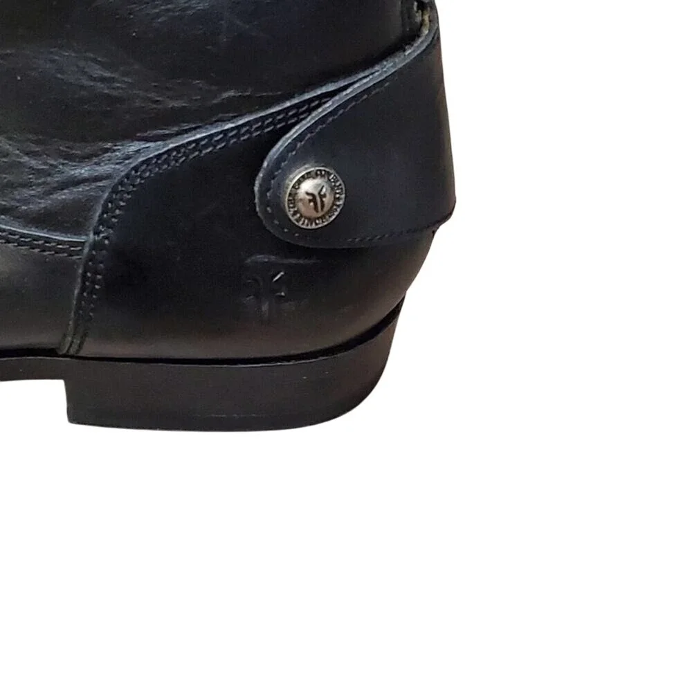 Frye Equestrian Riding Boots Tall Black Leather Classic Minimalist Style Women's